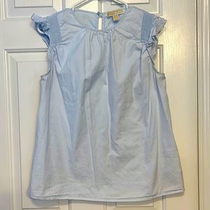 Light Blue Flutter Sleeve Top